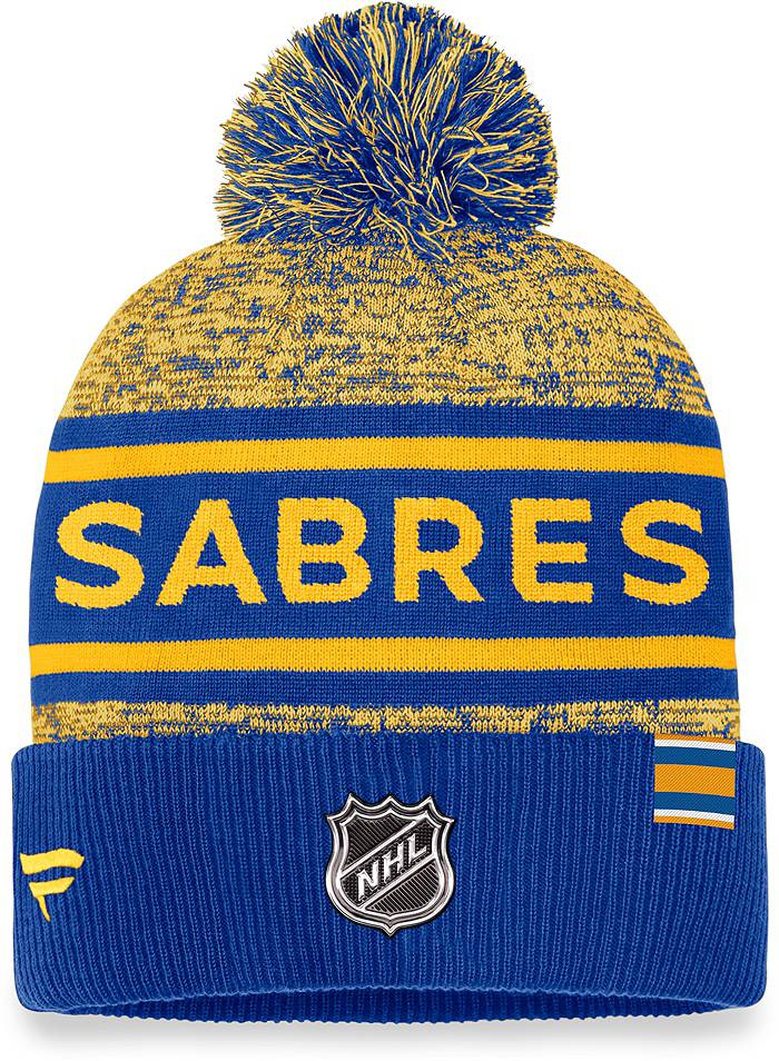 NHL Knit Hat Authentic Pro Rink Cuffed Heathered Cuff Pom 2023 Sabres