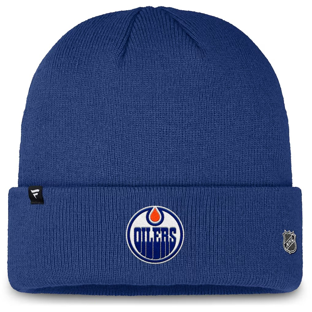 NHL Knit Hat Authentic Pro Cuffed Wordmark Beanie Rink Road 2025 Oilers