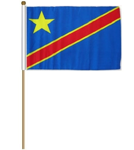 Country Stick Flag 12x18 Democratic Republic of the Congo (DRC)