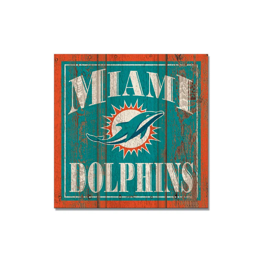 NFL Wooden Magnet 3x3 Dolphins