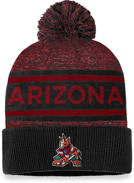 NHL Knit Hat Authentic Pro Rink Cuffed Heathered Cuff Pom 2023 Coyotes