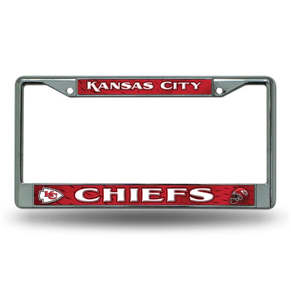 NFL License Plate Frame Chrome Chiefs