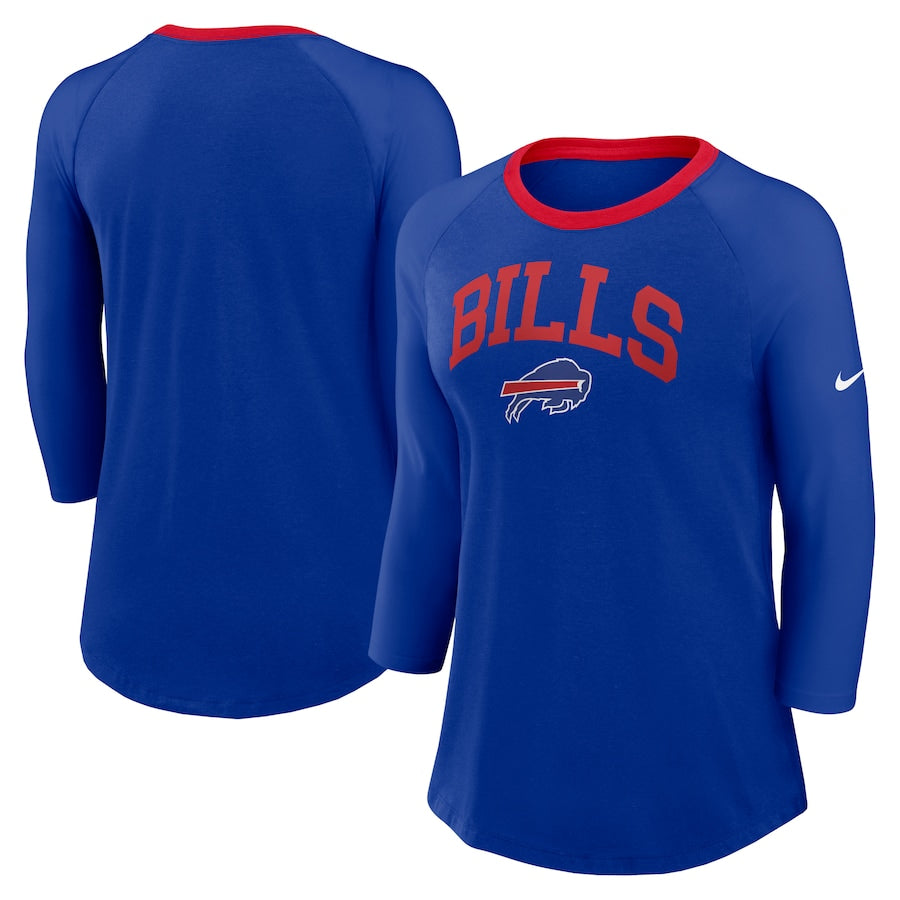 NFL Ladies Raglan 3/4 Sleeve Shirt Arch Bills