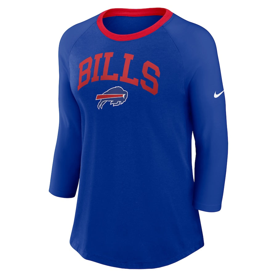 NFL Ladies Raglan 3/4 Sleeve Shirt Arch Bills