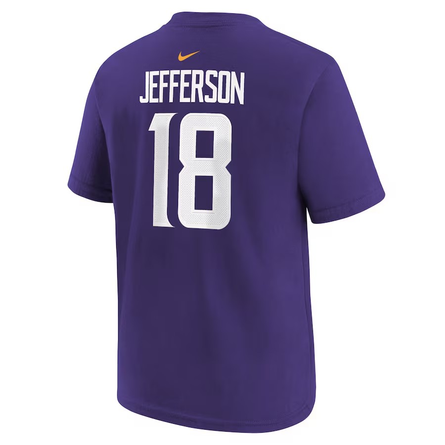 NFL Youth Player T-Shirt Name And Number Justin Jefferson Vikings