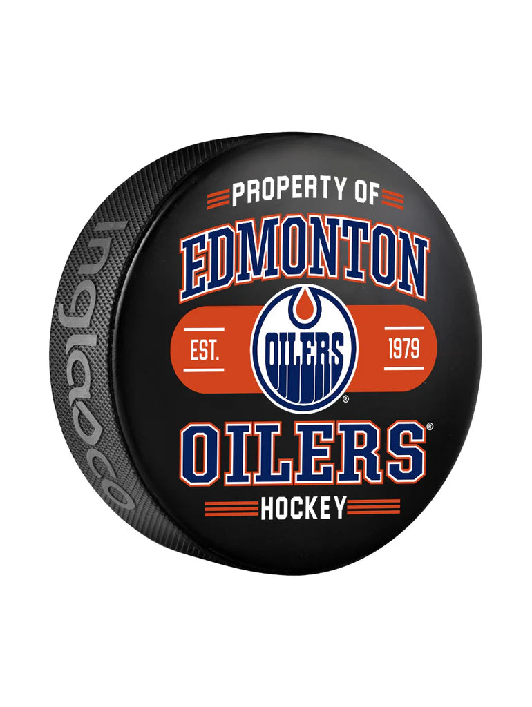 NHL Puck Property of Edmonton Oilers