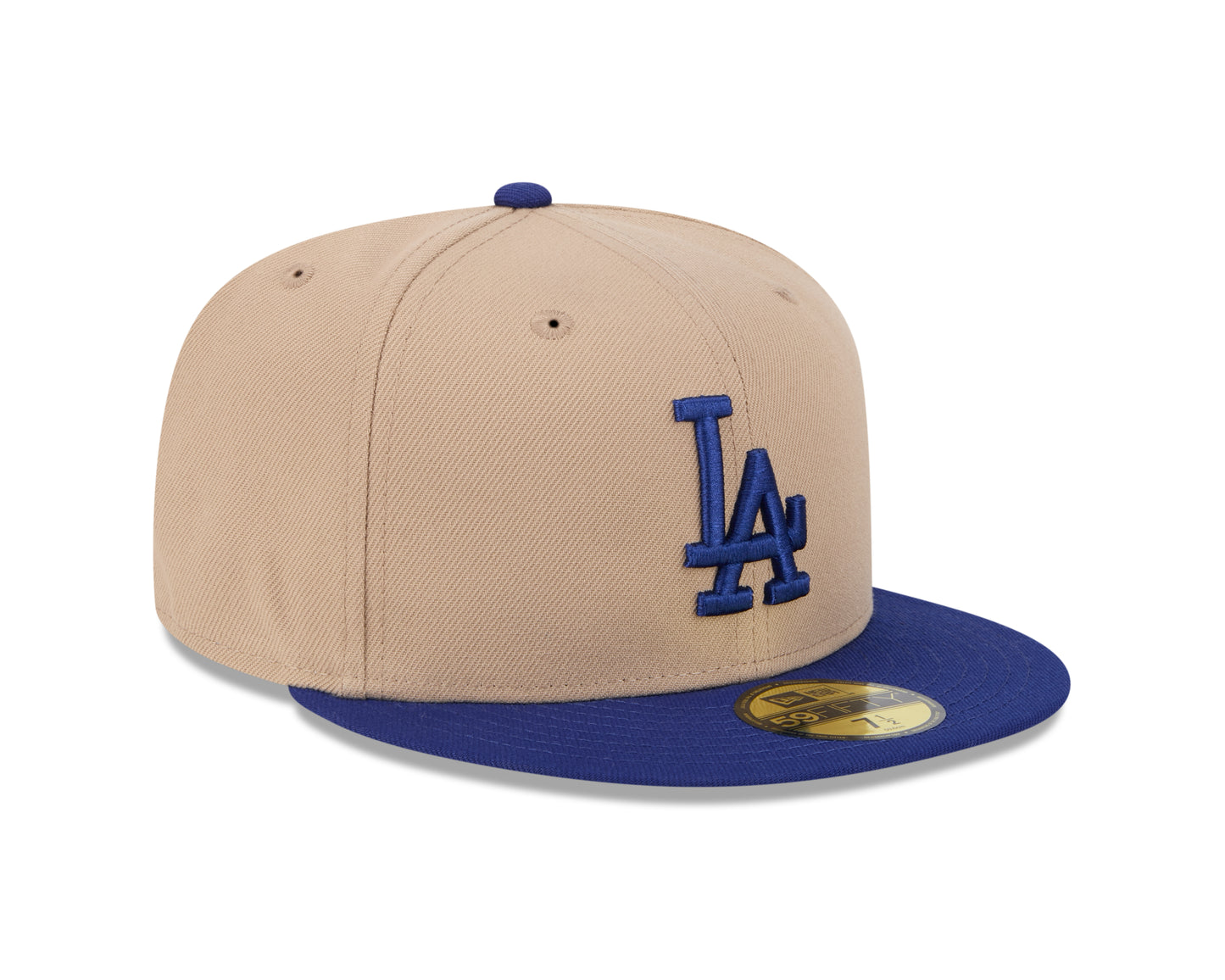 MLB Hat 5950 Cam Two Tone Beige Dodgers
