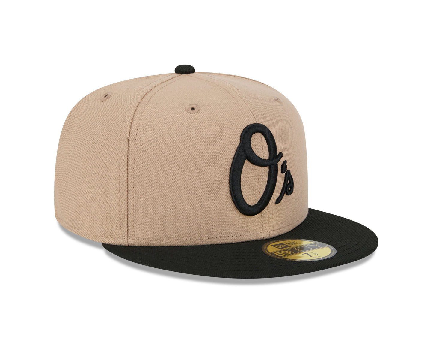 MLB Hat 5950 Cam Two Tone Beige Orioles