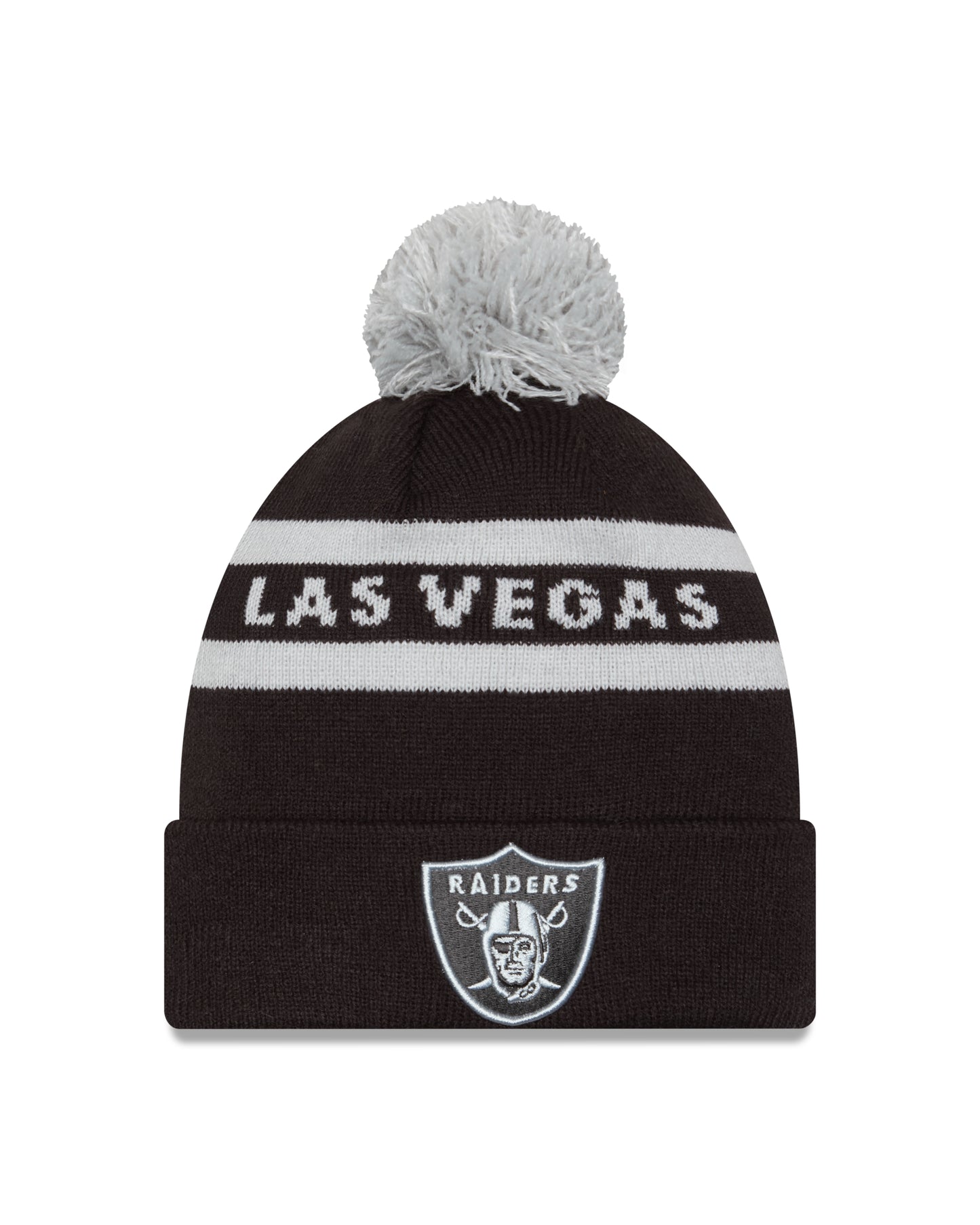 NFL Knit Hat Pom 2T Text Raiders