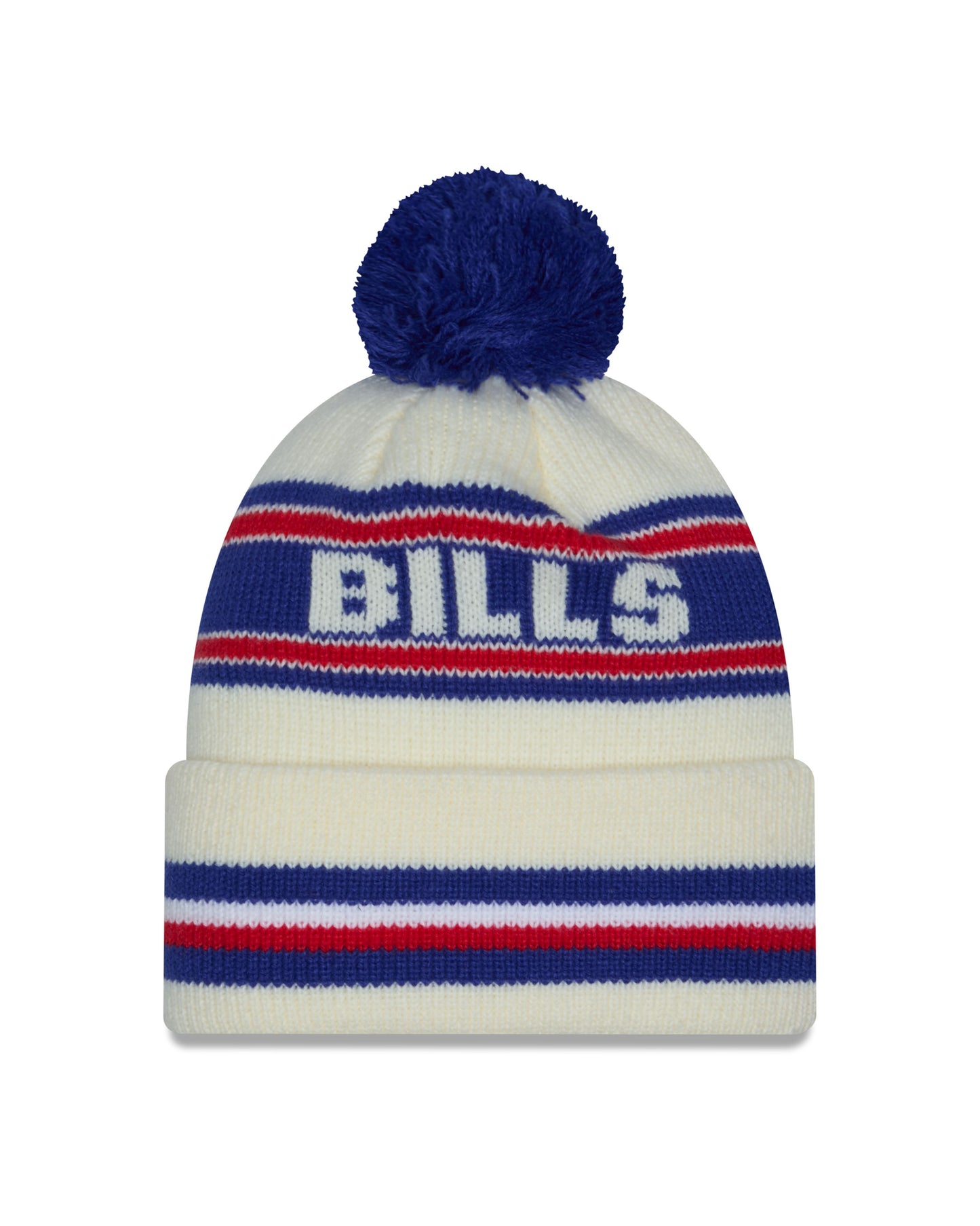 NFL Knit Hat Pom White Classic Bills