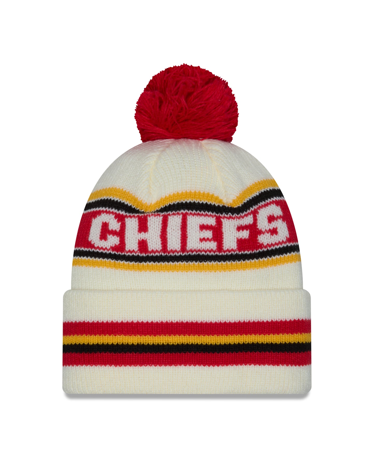 NFL Knit Hat Pom White Classic Chiefs