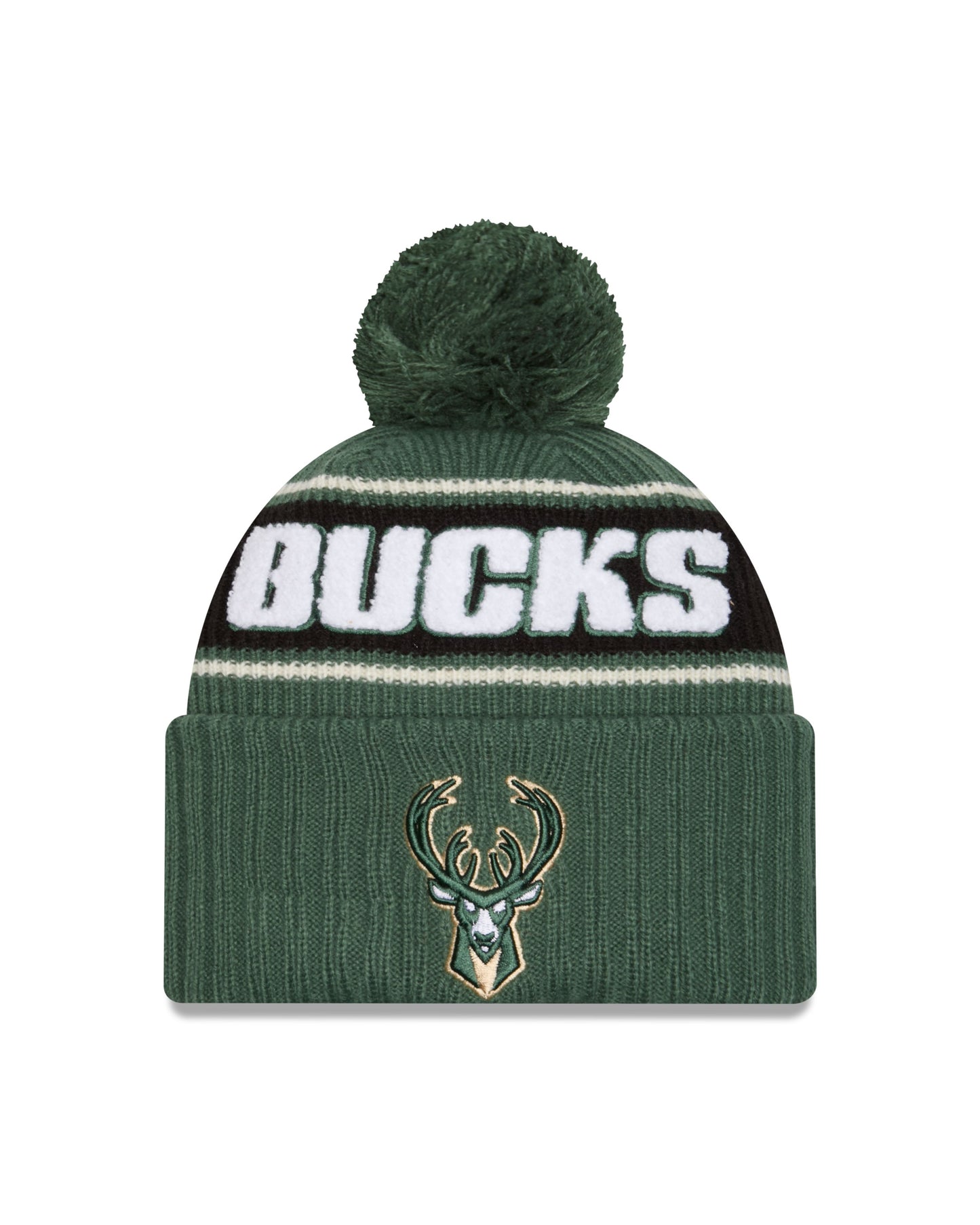 NBA Knit Hat Cuffed Pom Bold Bucks