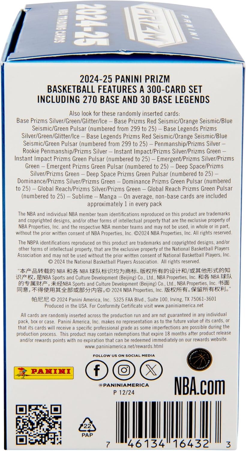 NBA 2024-25 Panini Prizm Trading Cards Blaster Box