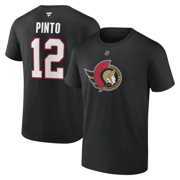 NHL Player T-Shirt Authentic Stack Shane Pinto Senators