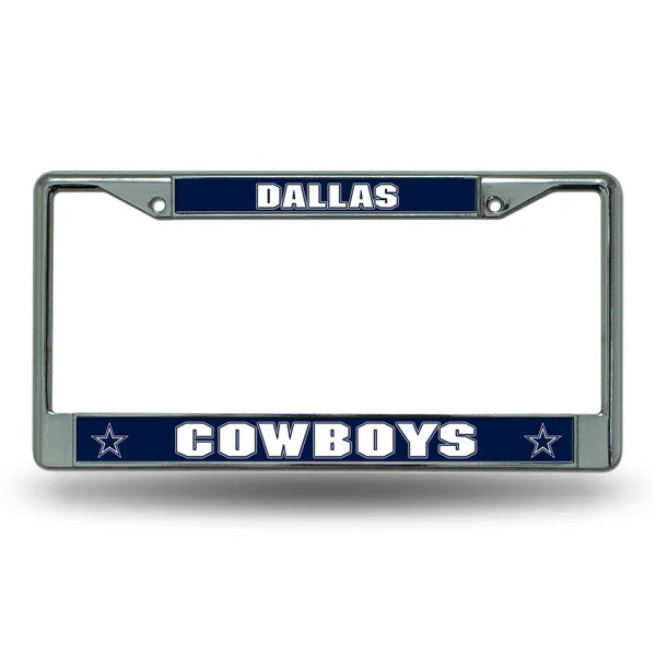 NFL License Plate Frame Chrome Cowboys
