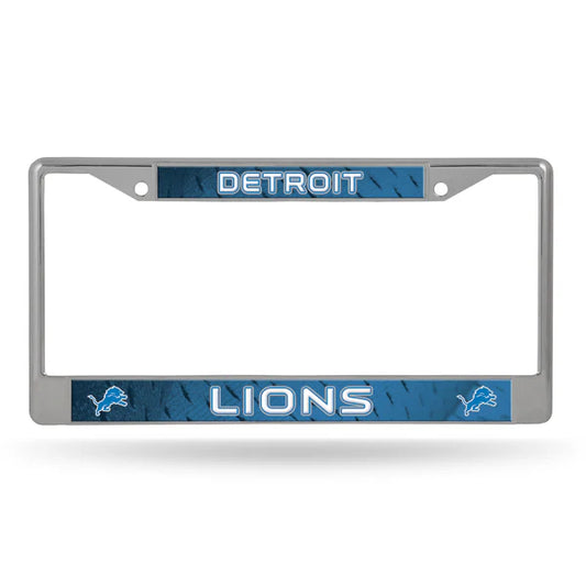 NFL License Plate Frame Chrome Lions