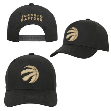 NBA Youth Hat Pre-Curve Snapback Gold Logo Raptors