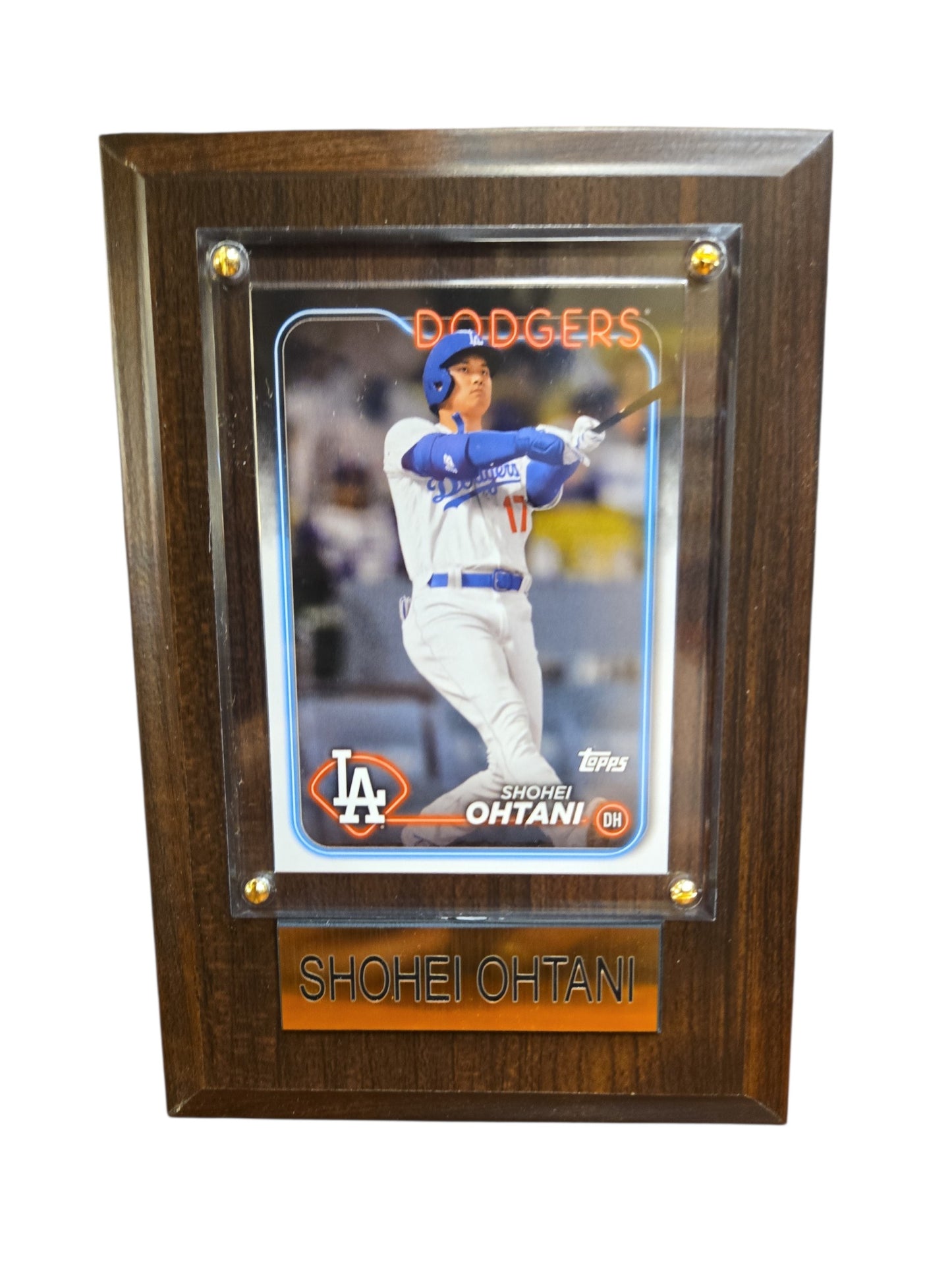 MLB Collectible Plaque with Card 4x6 Topps Shohei Ohtani Dodgers