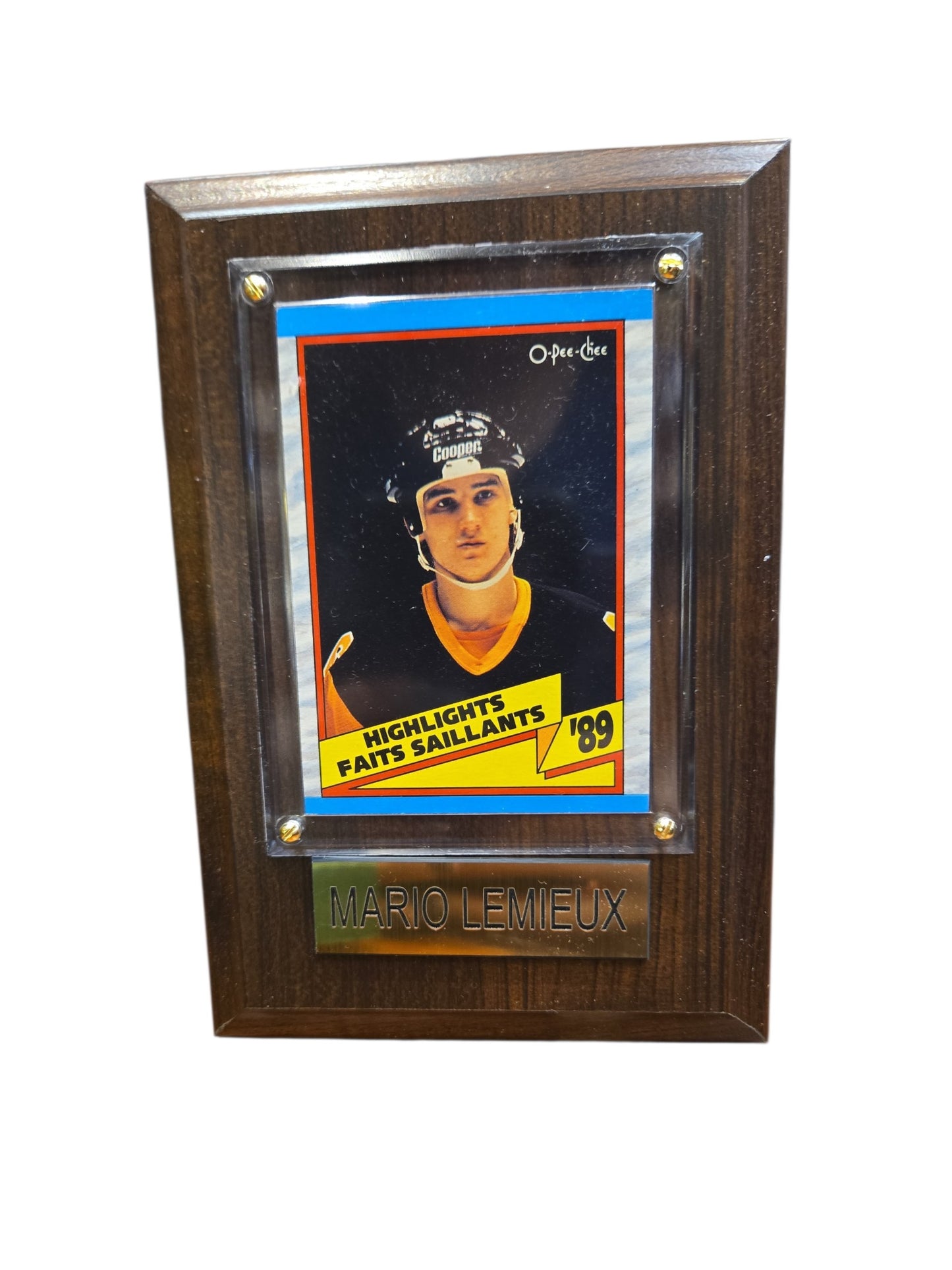 NHL Collectible Plaque with Card 4x6 Highlights '89 Mario Lemieux Penguins