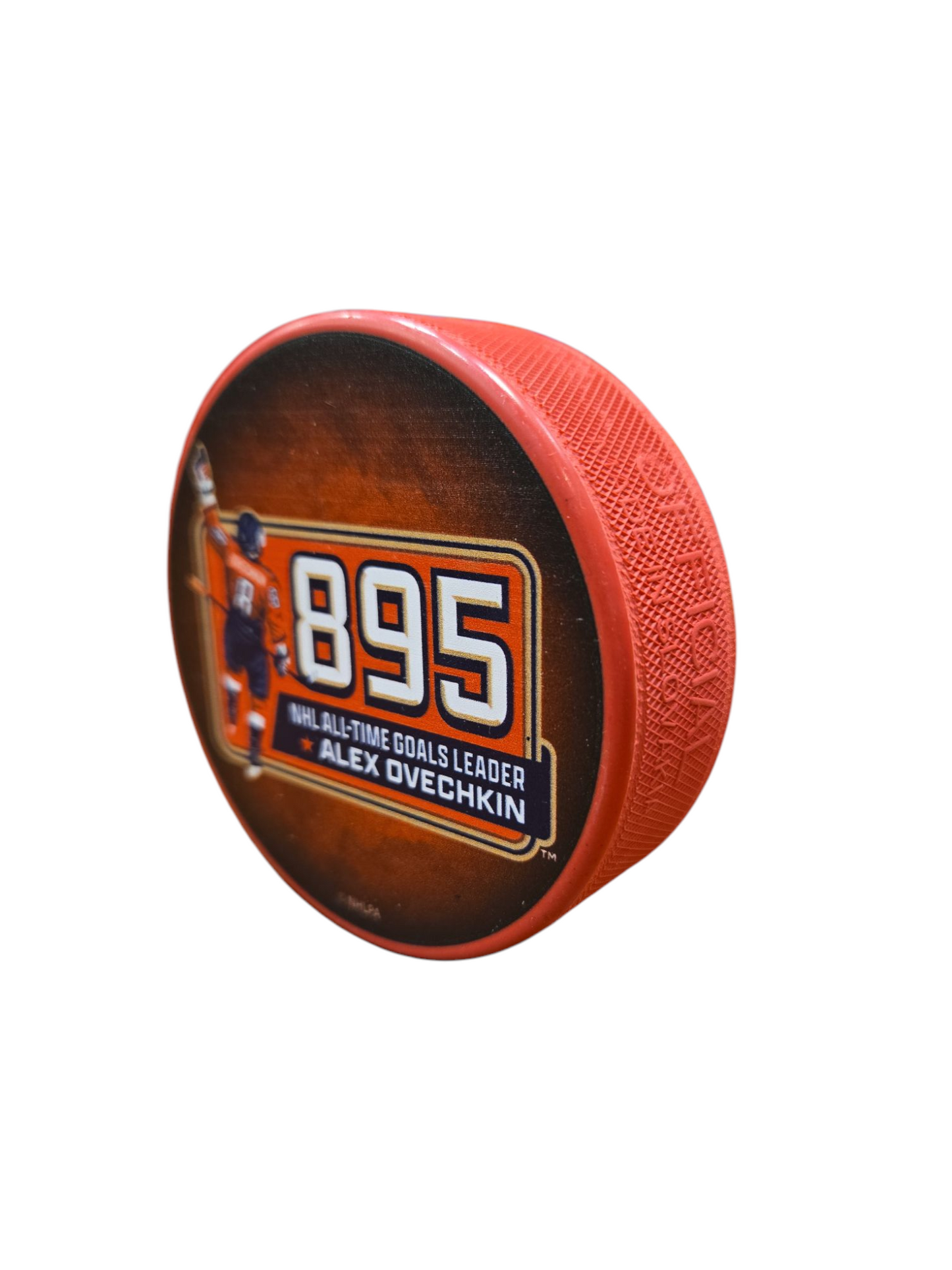 NHL Player Puck All-Time Leading Goal Scorer 895 Alex Ovechkin Capitals