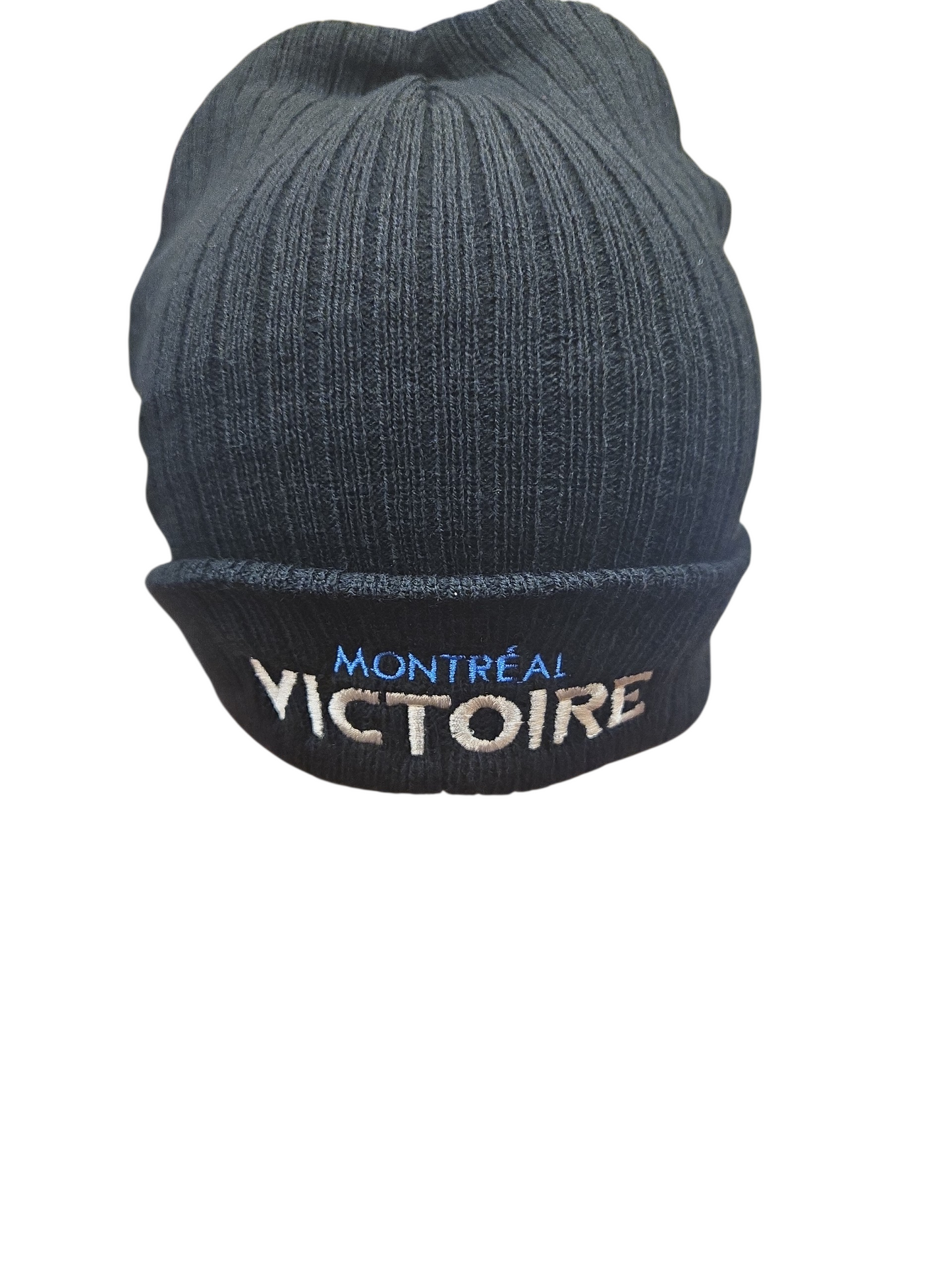 PWHL Knit Hat Rubberized Logo Cuffed Montreal Victoire (Black)