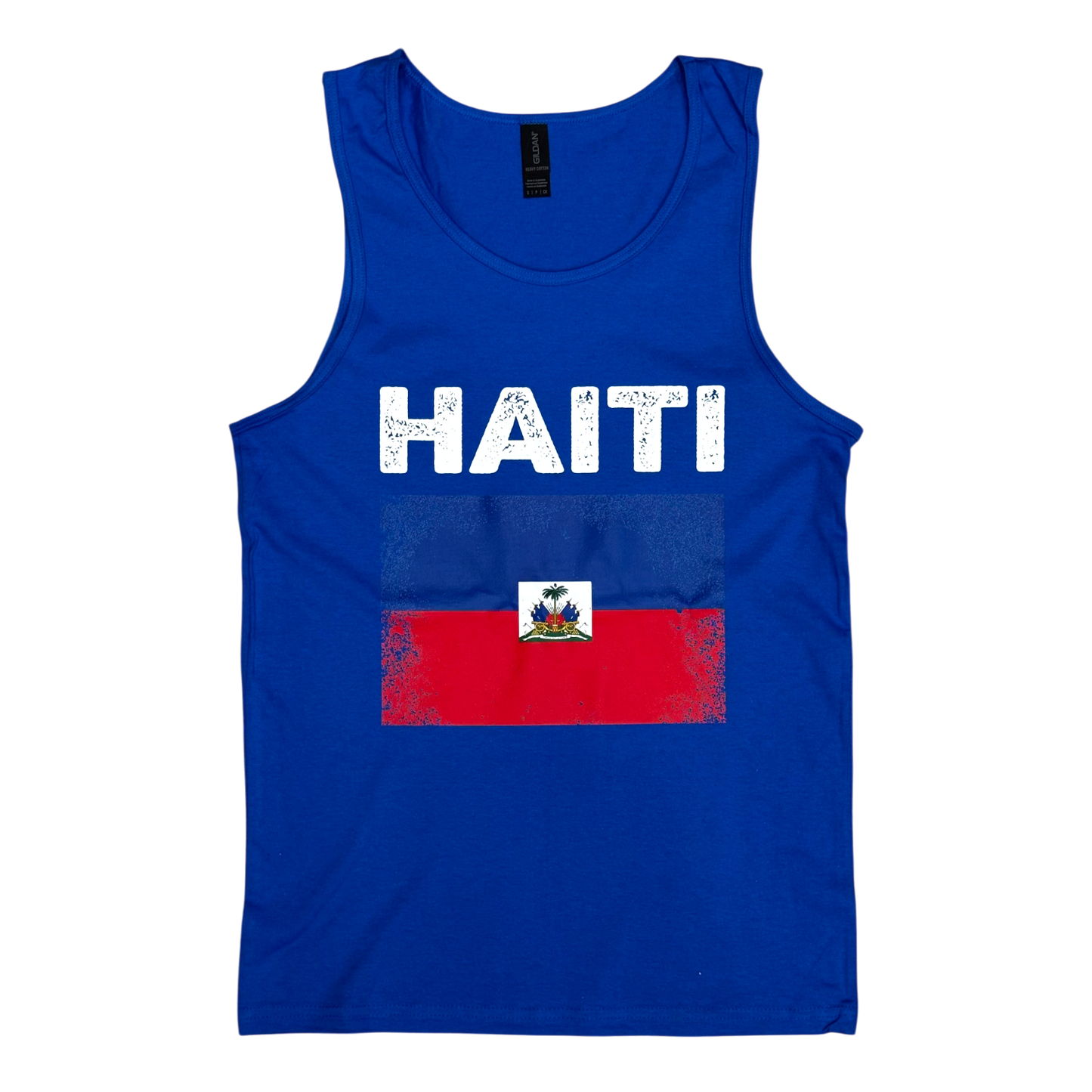 Country Men's Tank Top Distressed Flag Haiti