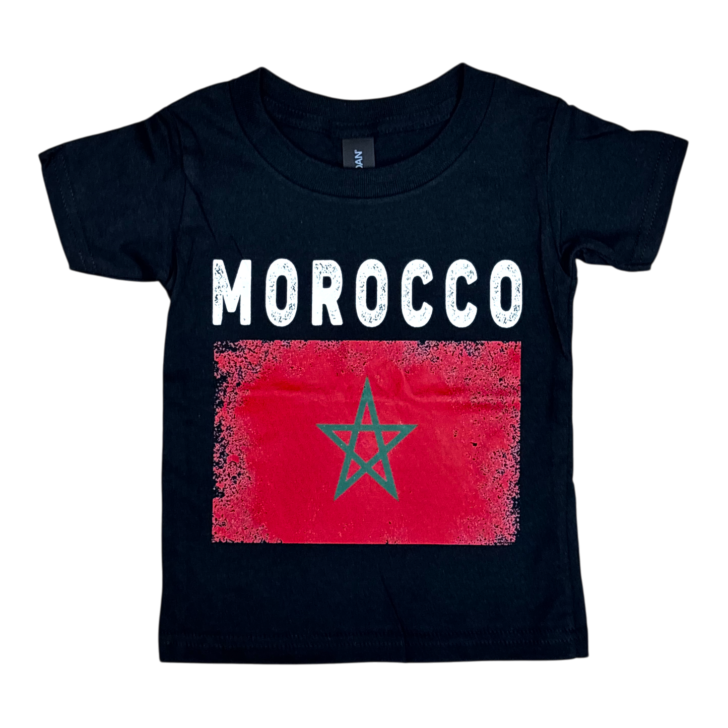 Country Toddler T-Shirt Distressed Flag Morocco