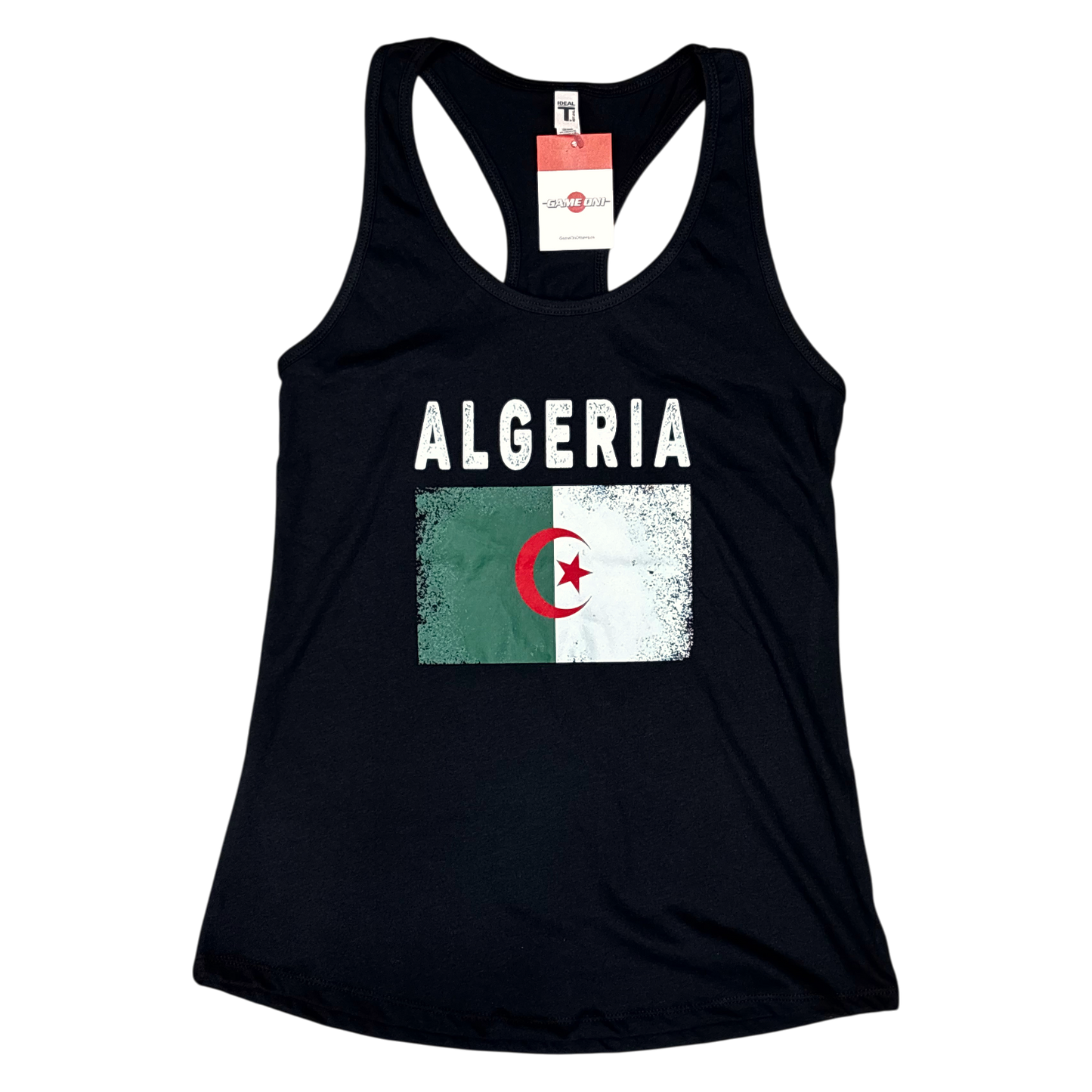 Country Ladies Racerback Tank Top Distressed Flag Algeria