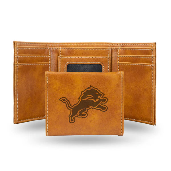 NFL Wallet Leather Tri-Fold Lions (Brown)