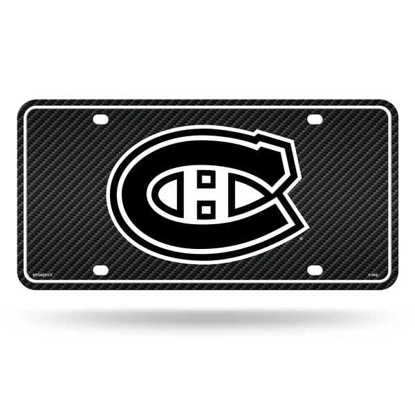 NHL License Plate Metal Carbon Fiber Design Canadiens