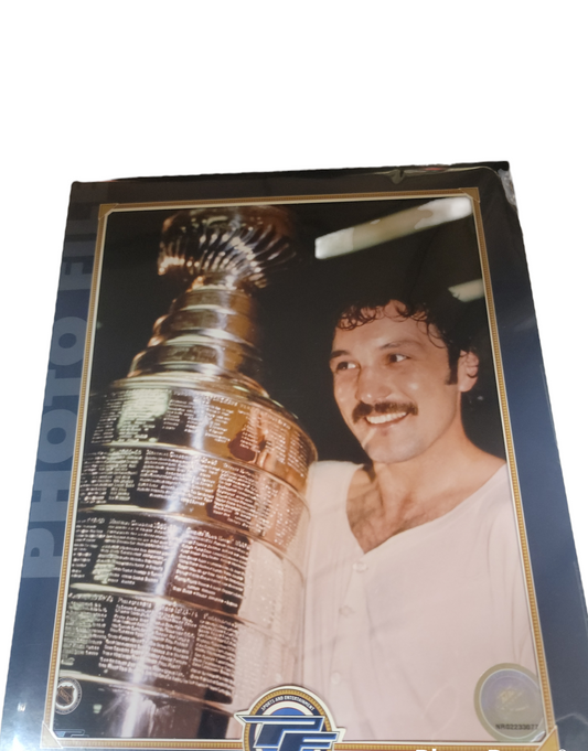 NHL 8x10 Vintage Player Photograph With Stanley Cup Bryan Trottier Islanders
