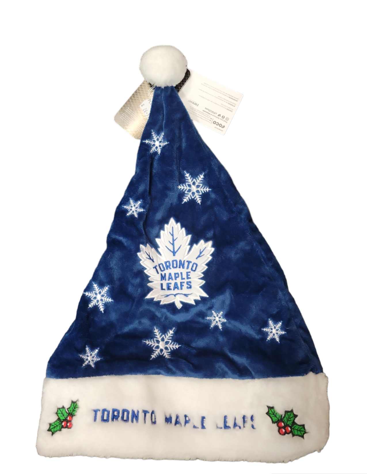 NHL Santa Hat Snowflake Maple Leafs