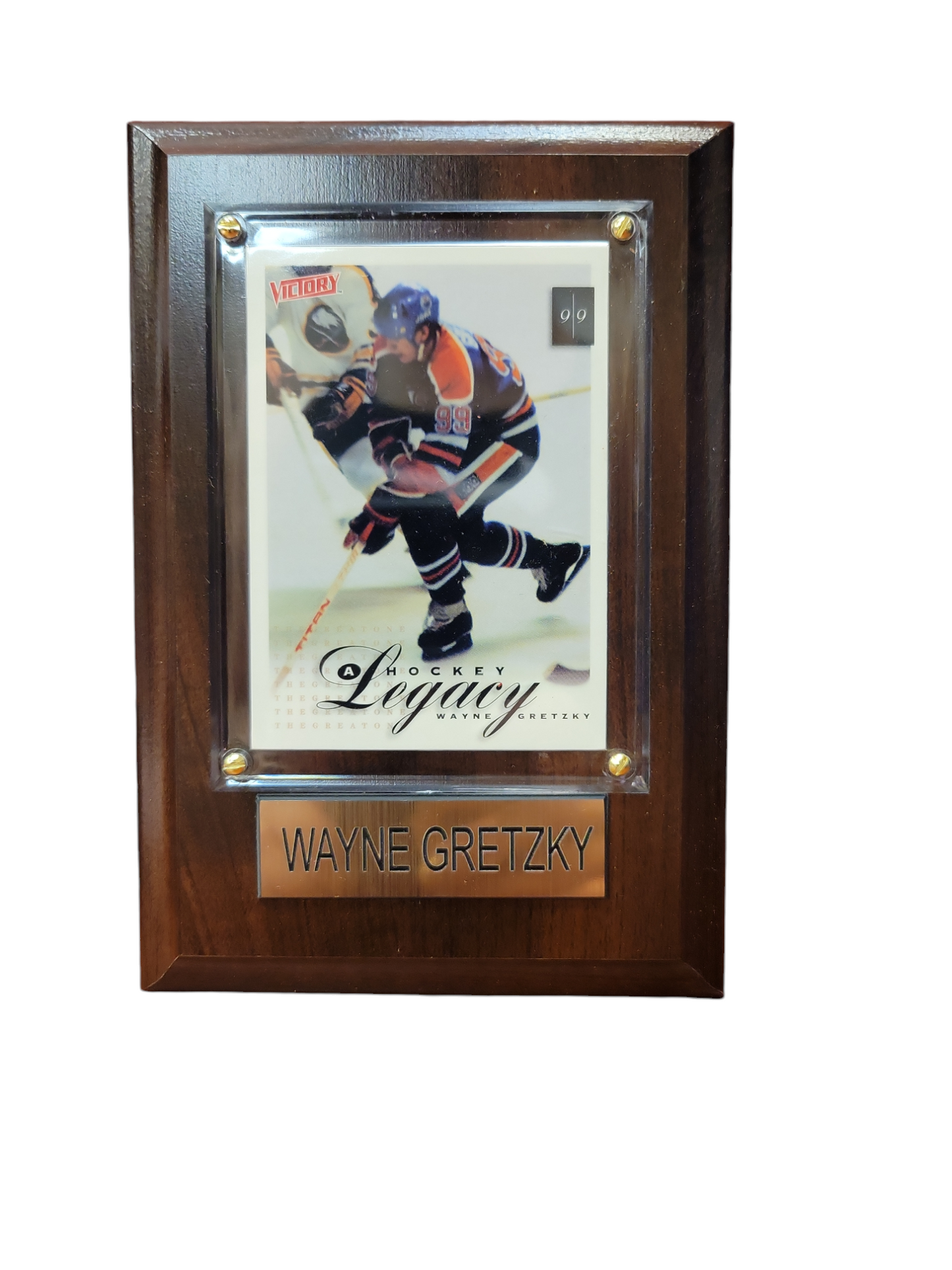 Collectible Plaque with Card 4x6 Victory Legacy vs. Sabres Wayne Gretzky Oilers