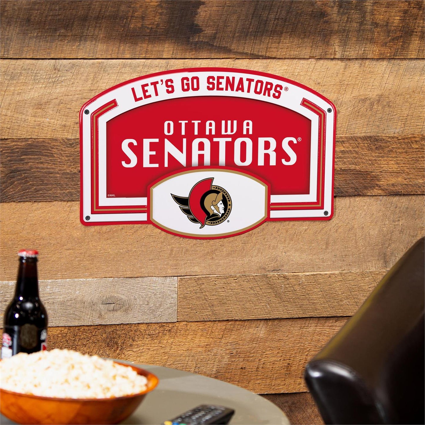 NHL Embossed Steel Wall Sign, 11" x 17" Senators