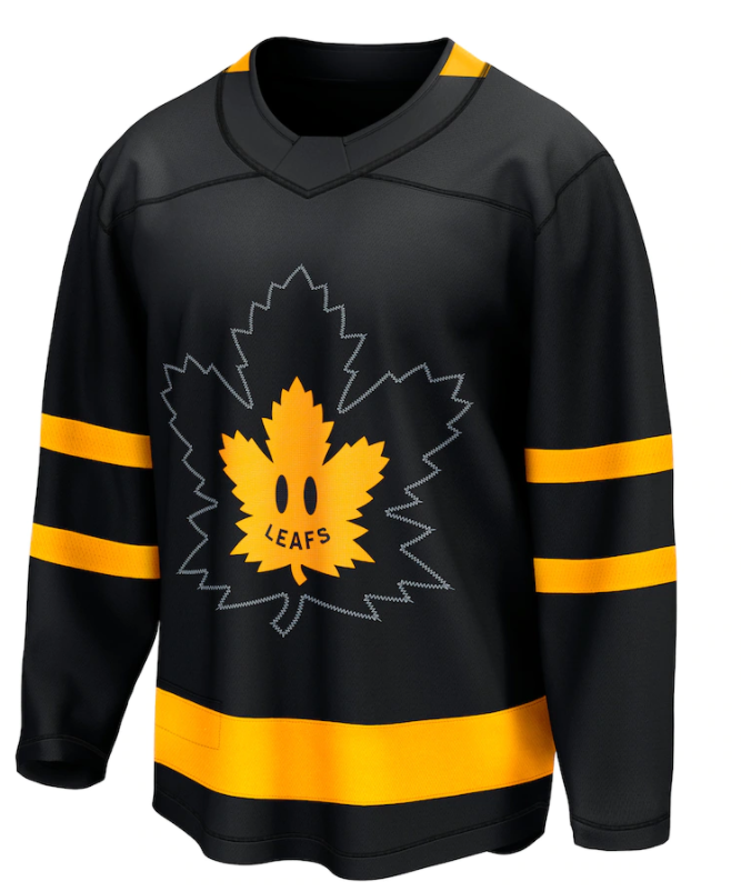 NHL Kids Blank Premier Jersey Alt Black Reversible Maple Leafs