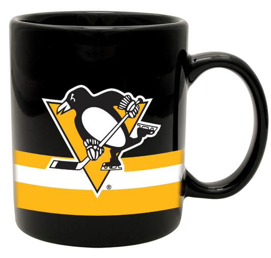 NHL Coffee Mug 11oz Striped Penguins