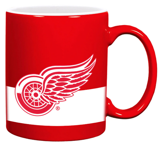 NHL Coffee Mug 11oz Striped Red Wings