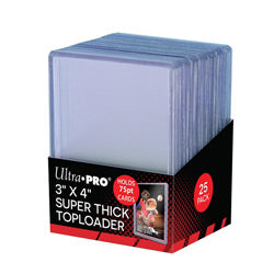 Ultra Pro Super Thick Toploader 3"X4" 75Pt Thick 25Pack