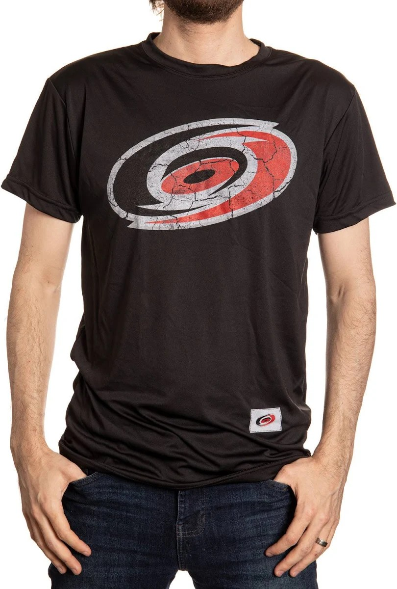 NHL T-Shirt Performance Rashguard Distressed Logo Hurricanes