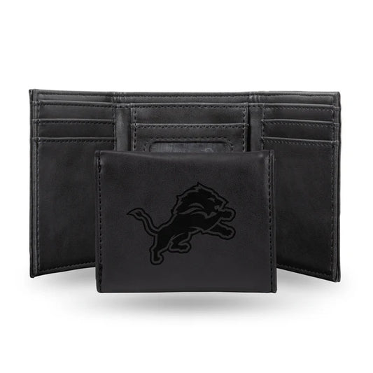 NFL Wallet Leather Tri-Fold Lions (Black)