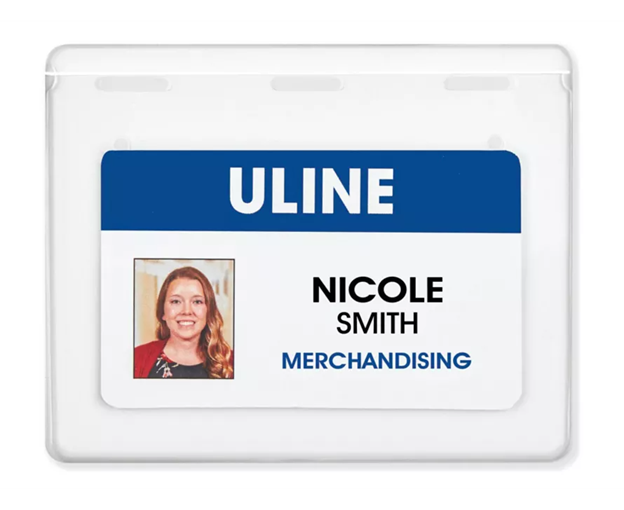 Name Badge Holders - 4 x 3", Horizontal, Pre-Punched