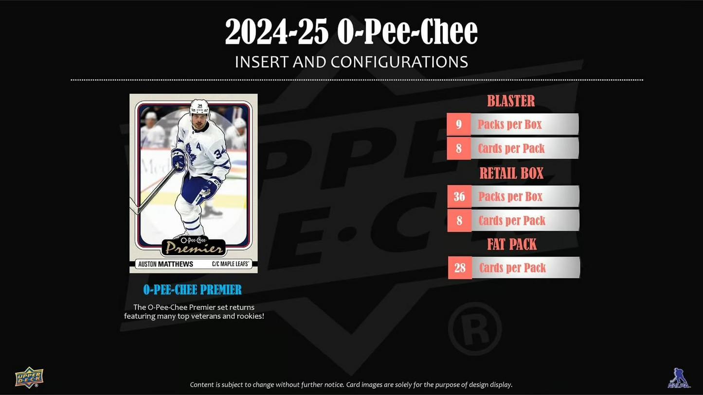 NHL Hockey Cards O-Pee-Chee 2024-25 (Blaster Box)
