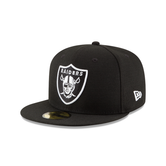 NFL Hat 5950 Basic Black and White Raiders