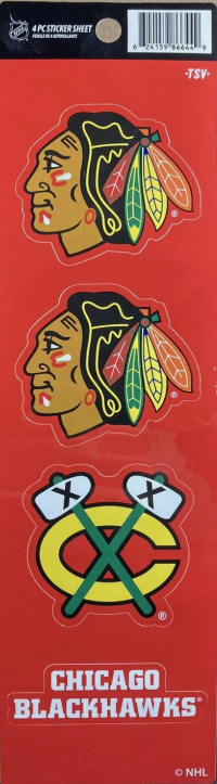 NHL 4Pc Sticker Sheet Blackhawks