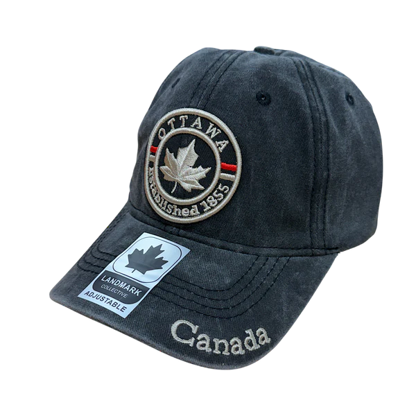 Ottawa Hat Washed Circle Emblem (Charcoal)