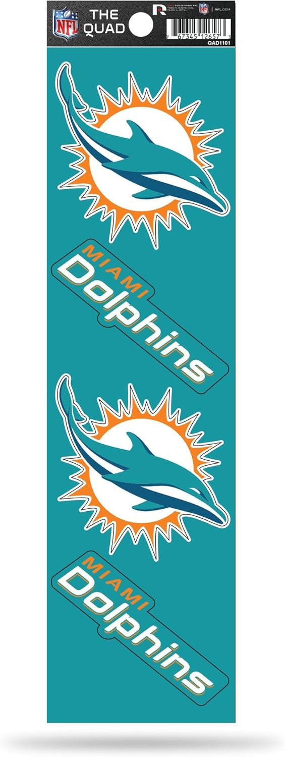 NFL 4pc Sticker Sheet Dolphins