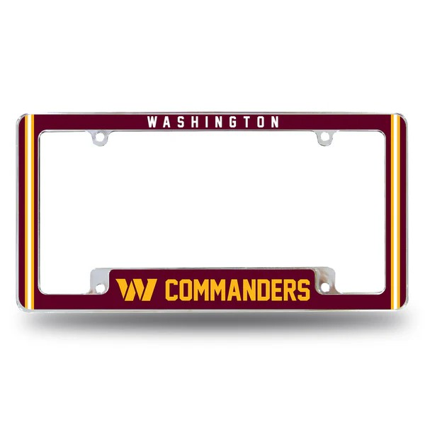NFL License Plate Frame Chrome Commanders