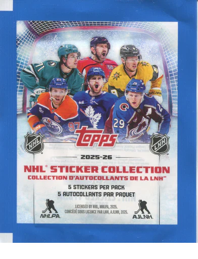 NHL Hockey Stickers Topps 2025-26 (Single Pack)