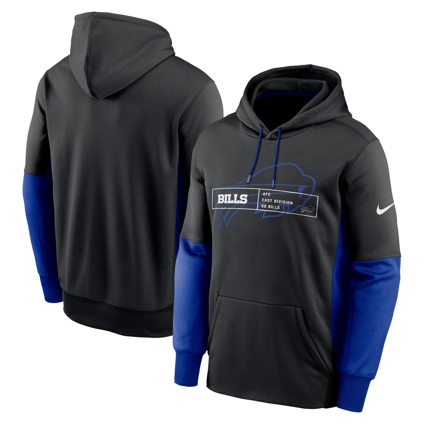 NFL Hoodie Overlap Pull Over Performance Black Bills