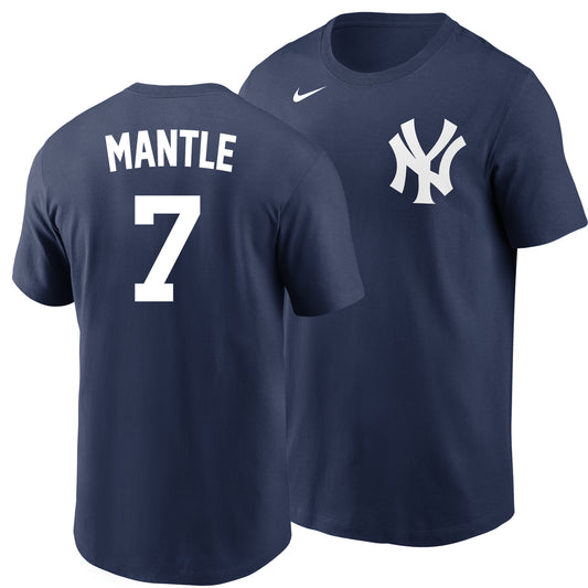 MLB Player T-Shirt Name And Number Vintage Yankees Mickey Mantle
